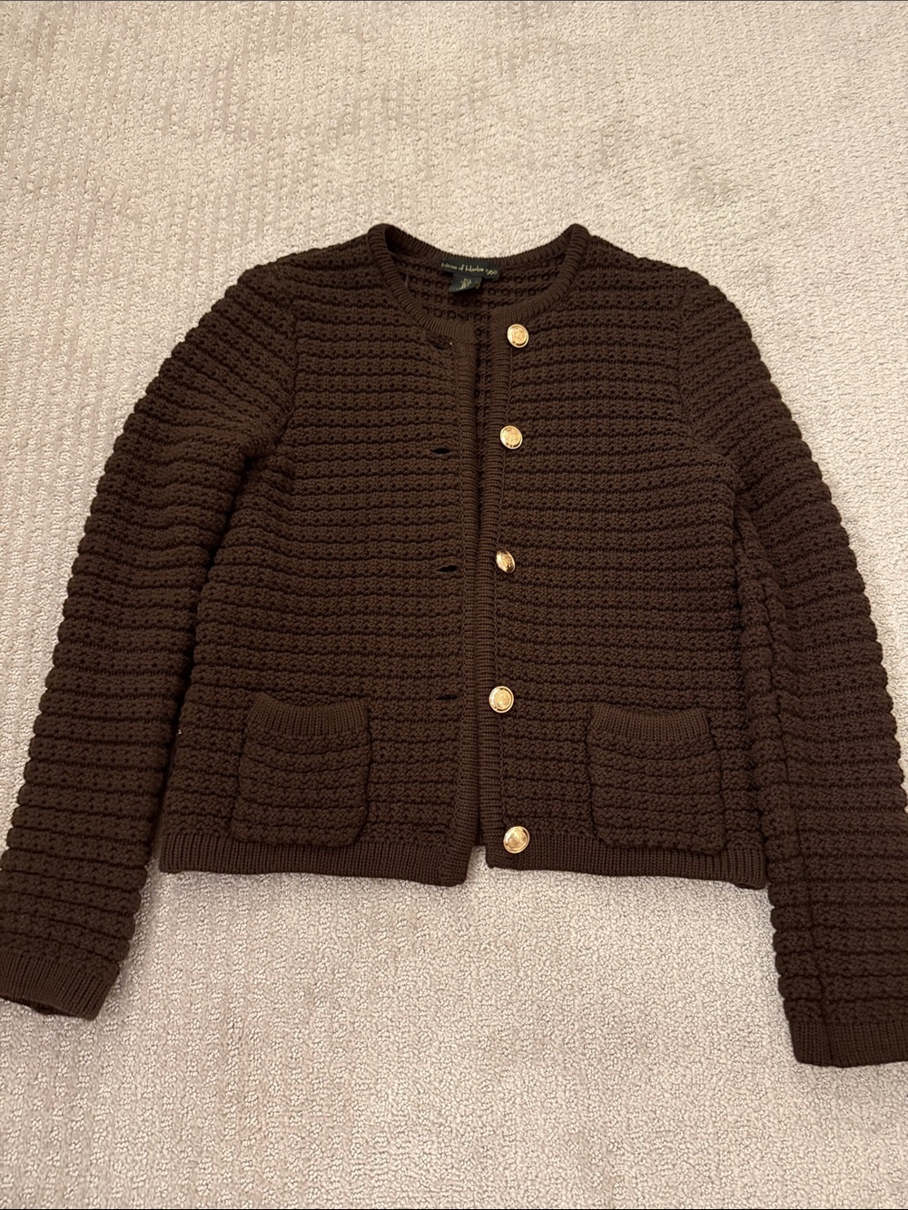 House of Harlow 1960 Brown Open-Knit Sweater Top